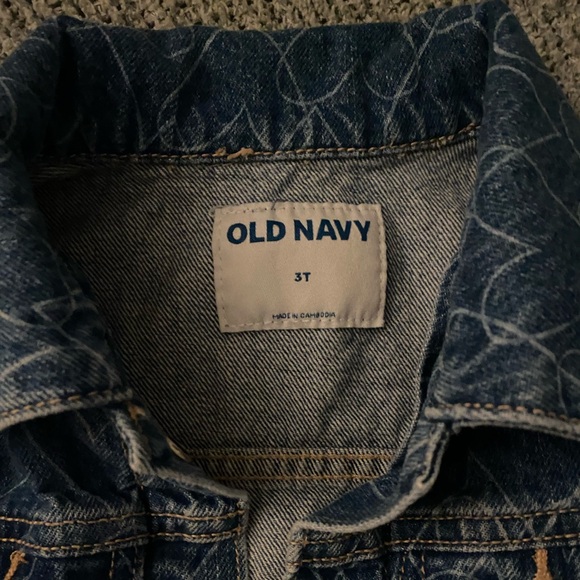 girls denim jacket 3T toddler Old Navy Kids Heart Patterned Blue Jean Jacket - Picture 4 of 16